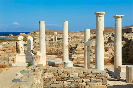 Haus der Cleopatra, Stadtteil von Theater, Delos, UNESCO Weltkulturerbe, Kykladen, griechische Inseln, Griechenland, Europa Stockbilder - Lizenzpflichtiges, Bildnummer: 841-05847566