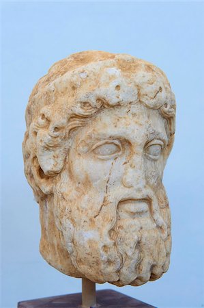 Kopf einer Statue, Archäologisches Museum, Delos, UNESCO Weltkulturerbe, Kykladen, griechische Inseln, Griechenland, Europa Stockbilder - Lizenzpflichtiges, Bildnummer: 841-05847574