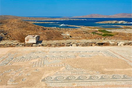 simsearch:841-05847562,k - Mosaic floor at the archaeological site, Delos, UNESCO World Heritage Site, Cyclades Islands, Greek Islands, Aegean Sea, Greece, Europe Stock Photo - Rights-Managed, Code: 841-05847572