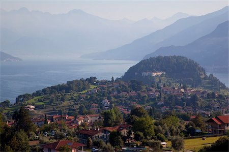 Lac et montagnes, Bellagio, lac de Côme, Lombardie, lacs italiens, Italie, Europe Photographie de stock - Rights-Managed, Code: 841-05847848