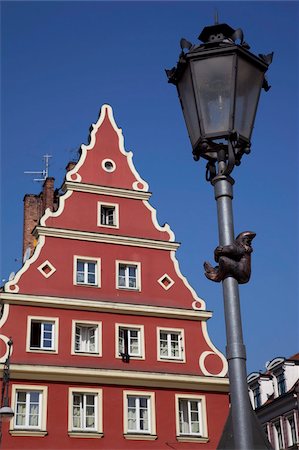 simsearch:841-05848530,k - Lampadaire et architecture colorée, la place du sel, Old Town, Wroclaw, Silésie, Pologne, Europe Photographie de stock - Rights-Managed, Code: 841-05847991