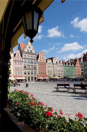 Market Square from cafe, Old Town, Wroclaw, Silesia, Poland, Europe Stock Photo - Rights-Managed, Code: 841-05848009