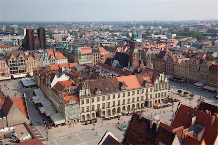 simsearch:841-06343154,k - Market Square from St. Elisabeth Church, Old Town, Wroclaw, Silesia, Poland, Europe Stock Photo - Rights-Managed, Code: 841-05848047