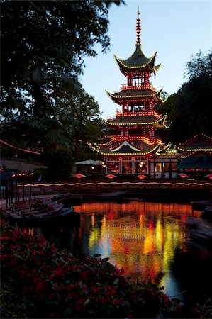 Oriental Temple, Tivoli Gardens, Copenhagen, Denmark, Scandinavia, Europe Stock Photo - Rights-Managed, Code: 841-05848111