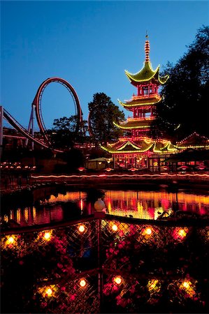 Oriental Temple, Tivoli Gardens, Copenhagen, Denmark, Scandinavia, Europe Stock Photo - Rights-Managed, Code: 841-05848113