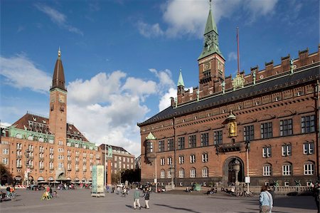Hôtel de ville et place de l'hôtel de ville, Copenhague, Danemark, Scandinavie, Europe Photographie de stock - Rights-Managed, Code: 841-05848180