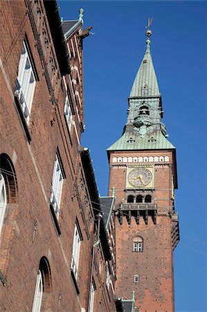 simsearch:841-05848231,k - Rathaus und Clocktower, Kopenhagen, Dänemark, Skandinavien, Europa Stockbilder - Lizenzpflichtiges, Bildnummer: 841-05848191