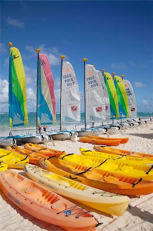 sailboat on the beach - Watersports, Bavaro Beach, Punta Cana, Dominican Republic, West Indies, Caribbean, Central America Stock Photo - Rights-Managed, Code: 841-05848384