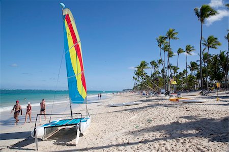 sailboat beach - Bavaro Beach, Punta Cana, Dominican Republic, West Indies, Caribbean, Central America Stock Photo - Rights-Managed, Code: 841-05848389