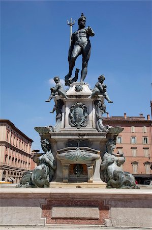 Fountain of Neptune, Piazza del Nettuno, Bologna, Emilia Romagna, Italy, Europe Foto de stock - Con derechos protegidos, Código: 841-05848437