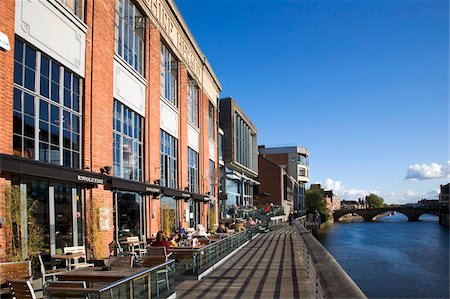 Riverside bars and restaurants, York, Yorkshire, England, Europe Stock Photo - Rights-Managed, Code: 841-05848450