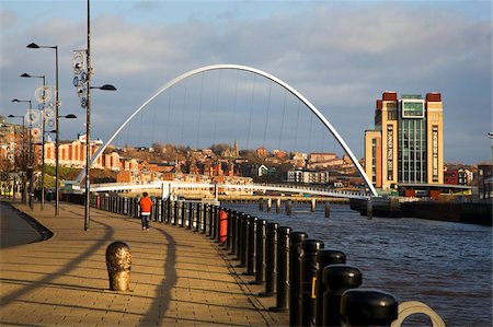 Millennium Bridge and The Baltic from The Quayside, Newcastle upoon Tyne, Tyne and Wear, England, United Kingdom, Europe Stock Photo - Rights-Managed, Code: 841-05848496
