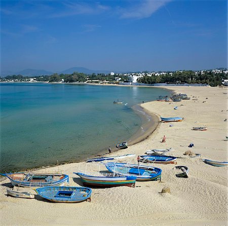 Découvre le long de la plage des murs de la médina, Hammamet, Cap Bon, Tunisie, Afrique du Nord, Afrique Photographie de stock - Rights-Managed, Code: 841-05848516