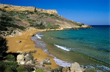 San Blas Bay, Gozo, Malta, Mediterranean, Europe Foto de stock - Con derechos protegidos, Código: 841-05848537