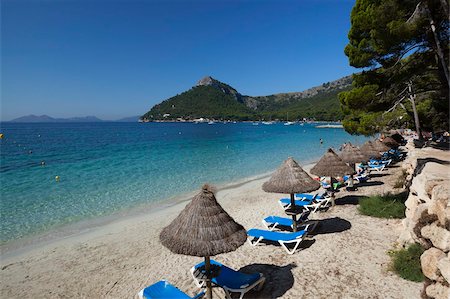 Platja Formentor, near Port de Pollenca (Puerto Pollensa), Mallorca (Majorca), Balearic Islands, Spain, Mediterranean, Europe Stock Photo - Rights-Managed, Code: 841-05848589