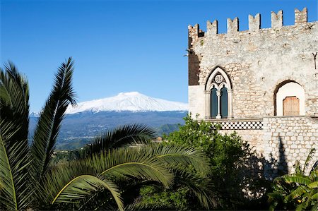 View to Mount Etna, Taormina, Sicily, Italy, Europe Stock Photo - Rights-Managed, Code: 841-05848624