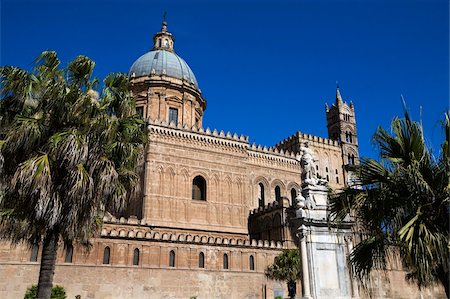 Exterior of the Norman Cattedrale (cathedral), Palermo, Sicily, Italy, Europe Stock Photo - Rights-Managed, Code: 841-05848658