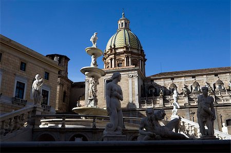 piazza pretoria - Piazza Pretoria, Palermo, Sicily, Italy, Europe Foto de stock - Con derechos protegidos, Código: 841-05848666