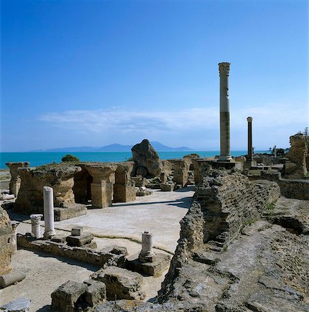 Ruins of ancient Roman baths, Antonine Baths, Carthage, UNESCO World Heritage Site, Tunis, Tunisia, North Africa, Africa Stock Photo - Rights-Managed, Code: 841-05848756