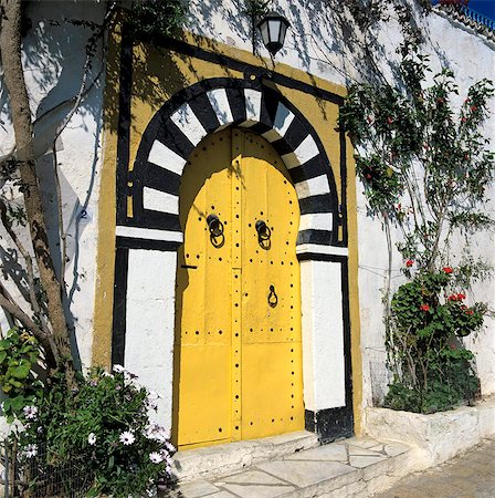entrance - Traditional Tunisian doorway, Sidi Bou Said, Tunisia, North Africa, Africa Stock Photo - Rights-Managed, Code: 841-05848771