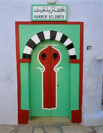 simsearch:841-02918695,k - Doorway to Turkish baths in the Medina, Hammamet, Cap Bon, Tunisia, North Africa, Africa Foto de stock - Con derechos protegidos, Código: 841-05848773