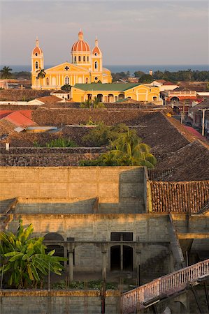 simsearch:841-03675509,k - The Cathedral and buildings of Granada just before sunset, Granada, Nicaragua, Central America Stock Photo - Rights-Managed, Code: 841-05848789