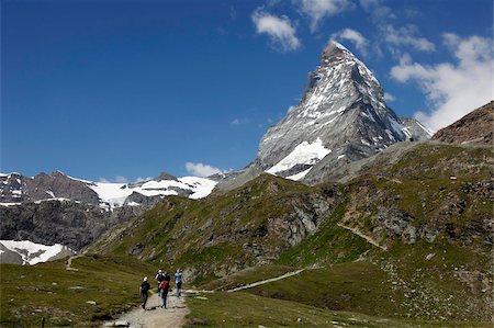 path mountains not people - Hikers below the Matterhorn, Zermatt, Valais, Swiss Alps, Switzerland, Europe Stock Photo - Rights-Managed, Code: 841-05959886