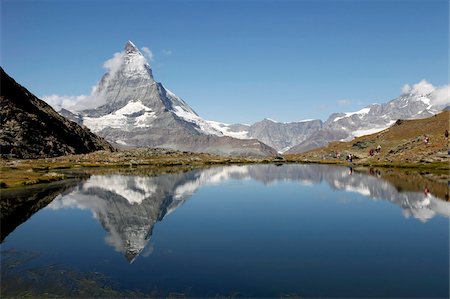 Riffelsee and the Matterhorn, Zermatt, Valais, Swiss Alps, Switzerland, Europe Stock Photo - Rights-Managed, Code: 841-05959899