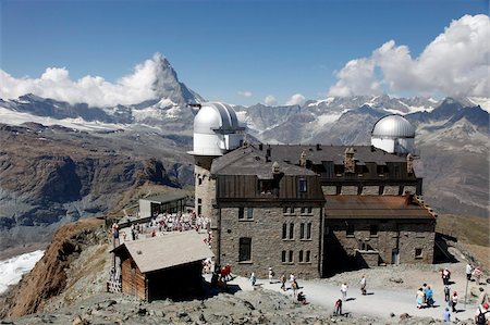 exterior building in switzerland - Gornergrat and the Matterhorn, Zermatt, Valais, Swiss Alps, Switzerland, Europe Stock Photo - Rights-Managed, Code: 841-05959893