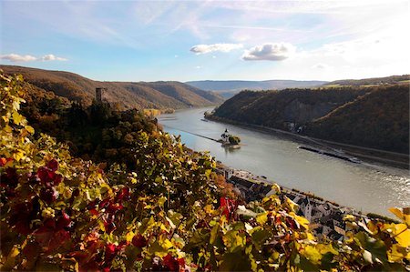 rhine valley - Gutenfels Castle and Pfalzgrafenstein Castle, Kaub, Rhine Valley, Rhineland-Palatinate, Germany, Europe Foto de stock - Con derechos protegidos, Código: 841-05959913
