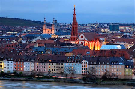 Vieille ville avec la cathédrale et le vieux pont, Wurzburg, Franconie, Bavière, Allemagne, Europe Photographie de stock - Rights-Managed, Code: 841-05959929