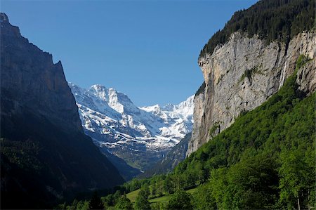 physical geography - Lauterbrunnen Falls, Lauterbrunnen Valley, Bernese Oberland, Swiss Alps, Switzerland, Europe Stock Photo - Rights-Managed, Code: 841-05960057