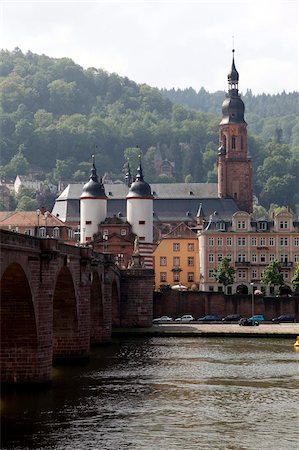 río nécar - River Neckar, Old Bridge, Old Town, Heidelberg, Baden-Wurttemberg, Germany, Europe Foto de stock - Con derechos protegidos, Código: 841-05960084