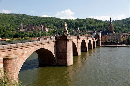 simsearch:841-06031414,k - Old Bridge over the River Neckar, Old Town and castle, Heidelberg, Baden-Wurttemberg, Germany, Europe Fotografie stock - Rights-Managed, Codice: 841-05960085