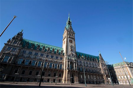 Hôtel de ville, Hambourg, Allemagne, Europe Photographie de stock - Rights-Managed, Code: 841-05960108