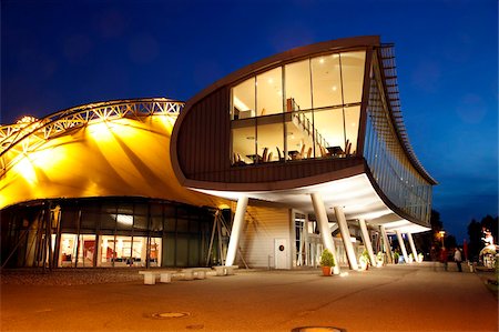 Musical theatre at harbour, illuminated at night, Hamburg, Germany, Europe Stock Photo - Rights-Managed, Code: 841-05960128