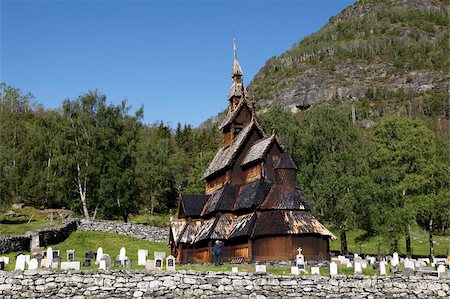 Borgund stave church, Sogn og Fjordane, Norvège, Scandinavie, Europe Photographie de stock - Rights-Managed, Code: 841-05960135