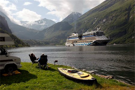 sitting hills backside - Geiranger Fjord, UNESCO World Heritage Site, More og Romsdal, Norway, Scandinavia, Europe Stock Photo - Rights-Managed, Code: 841-05960147