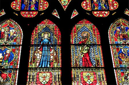 stained glass church interior - Freiburg Minster, Freiburg, Baden-Wurttemberg, Germany, Europe Stock Photo - Rights-Managed, Code: 841-05960293