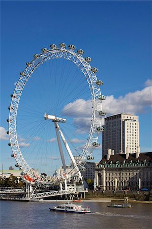 London Eye, River Thames, London, England, United Kingdom, Europe Foto de stock - Con derechos protegidos, Código: 841-05960431