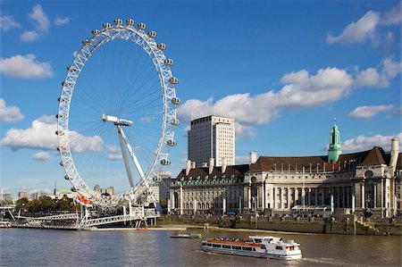 London Eye, River Thames, London, England, United Kingdom, Europe Foto de stock - Con derechos protegidos, Código: 841-05960432