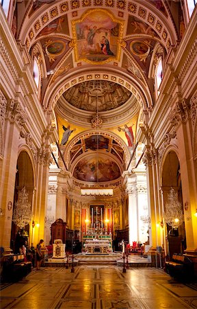 Intérieur, cathédrale de Gozo, Rabat (Victoria), Gozo, Malte, Europe Photographie de stock - Rights-Managed, Code: 841-05960513