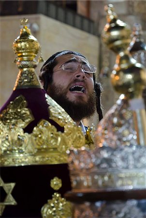 Simhat Torah Jewish Festival, Western Wall, Old City, Jerusalem, Israel, Middle East Stock Photo - Rights-Managed, Code: 841-05960582