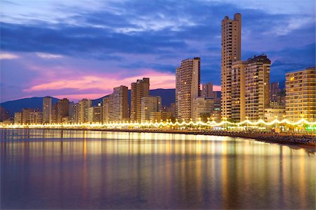 sunset pink - Benidorm, Alicante Province, Spain, Mediterranean, Europe Stock Photo - Rights-Managed, Code: 841-05960625