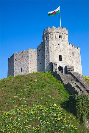 simsearch:841-06033230,k - Norman Keep, Cardiff Castle, Cardiff, South Wales, Wales, United Kingdom, Europe Stock Photo - Rights-Managed, Code: 841-05960630