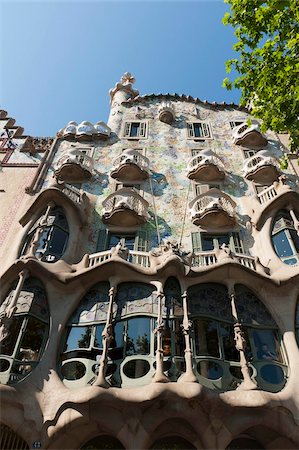 Casa Batllo by Antoni Gaudi, UNESCO World Heritage Site, Passeig de Gracia, Barcelona, Spain, Europe Stock Photo - Rights-Managed, Code: 841-05960790