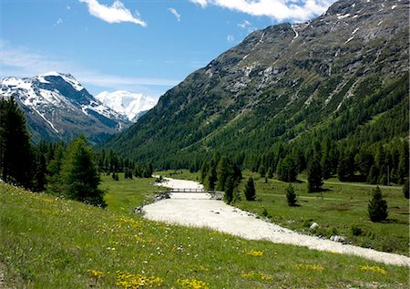 River near St. Moritz, Canton Graubunden, Swiss Alps, Switzerland, Europe Stock Photo - Rights-Managed, Code: 841-05961451