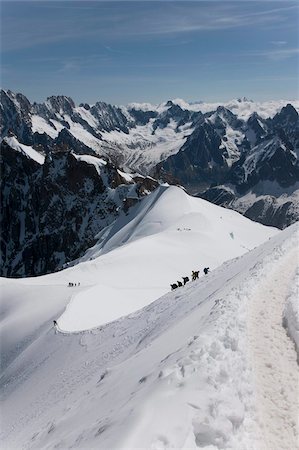 Aiguille du Midi, view of the Mont Blanc Massif, Chamonix, Haute Savoie, French Alps, France, Europe Stock Photo - Rights-Managed, Code: 841-05961472