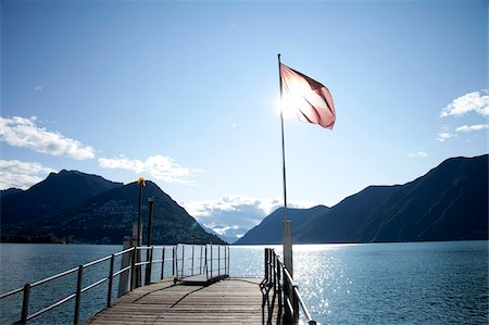 patriotic not military not sport not man not woman not child not animal not england not canada - Lake of Lugano, Lugano, Canton Tessin, Switzerland, Europe Stock Photo - Rights-Managed, Code: 841-05961485