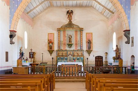empty pew - Mission San Antonio, Monterey County, California, United States of America, North America Stock Photo - Rights-Managed, Code: 841-05961600